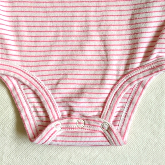 carter's striped nana + me short sleeve bodysuit diaper shirt 6 months baby girl - Picture 3 of 5